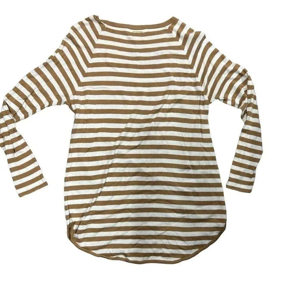 Michael Kors Dark Camel Brown‎ Striped Sweater Womens Small EUC